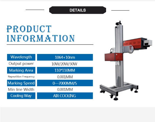 Automatic 30w 1060mm Fly Laser Marking Machine , Laser Engraving On Paper