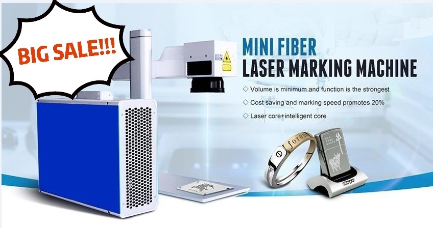 30W Fiber Laser Marking Machine EZCAD Control Metal Desktop 10.64um
